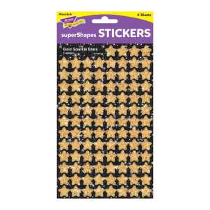 Gold Sparkle Stars superShapes Stickers-Sparkle, 400 ct