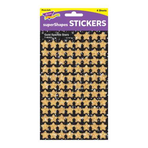 Gold Sparkle Stars superShapes Stickers-Sparkle, 400 ct