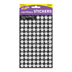 Silver Sparkle Stars superShapes Stickers-Sparkle, 400 ct