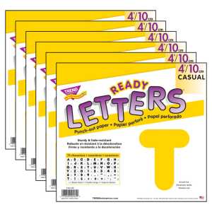 Yellow 4" Casual Uppercase Ready Letters&reg;, 6 Packs