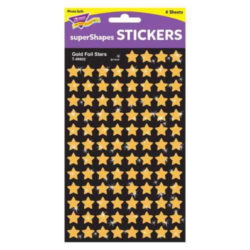 Gold Foil Stars superShapes Stickers, 400 ct