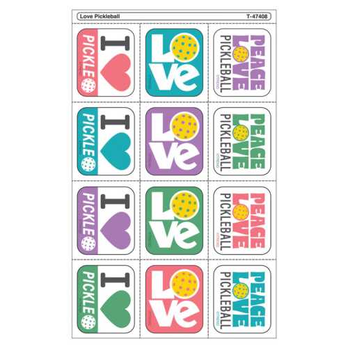 Love Pickleball Tear & Share Stickers&trade;, Pack of 60