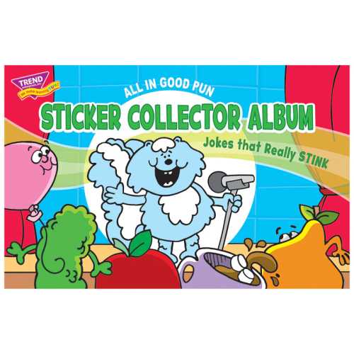 All in Good Pun Sticker Collector Album, 16 Pages, 8.5