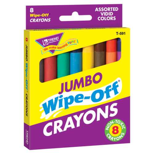 8-Pack Jumbo Assorted Wipe-Off&reg; Crayons