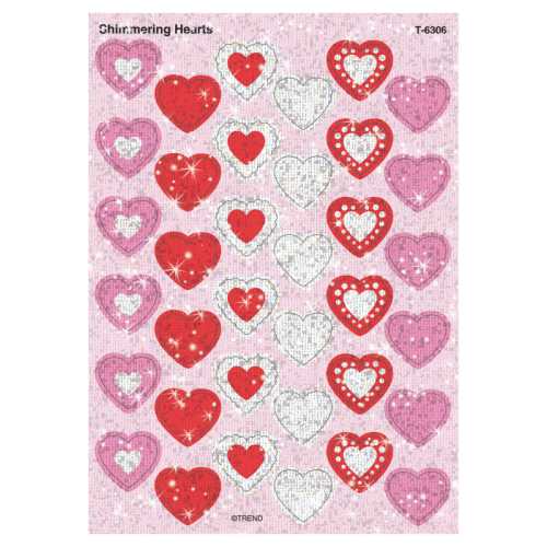 Shimmering Hearts Sparkle Stickers&reg;, 72 ct