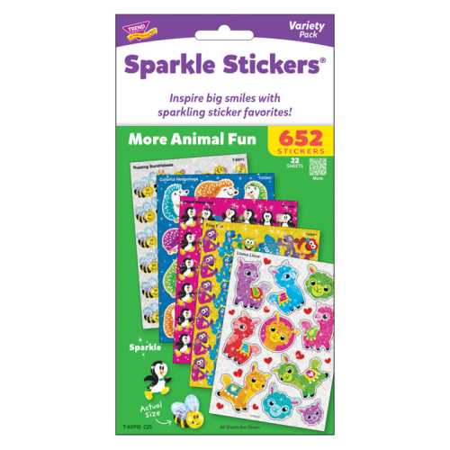 Animal Fun Sparkle Stickers&reg; Variety Pack, 656 ct