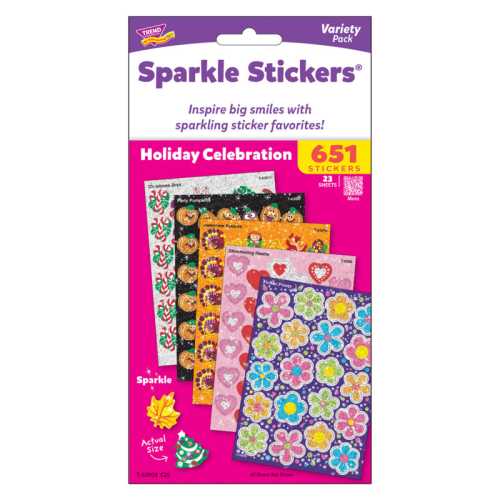 Holiday Celebration Sparkle Stickers&reg; Variety Pack, 648 ct