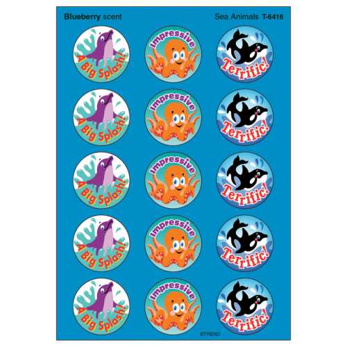 Sea Animals/Blueberry Stinky Stickers&reg;, 60 Ct