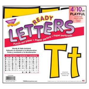 Yellow 4-Inch Playful Uppercase/Lowercase Combo Pack (EN/SP) Ready Letters&reg;