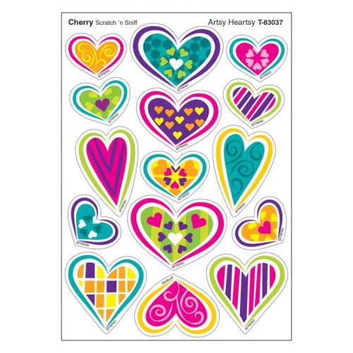 Artsy Heartsy/Cherry Mixed Shapes Stinky Stickers&reg;, 60 Count