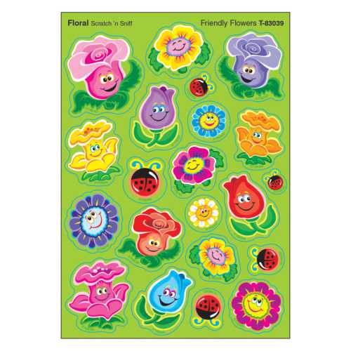 Friendly Flowers/Floral Mixed Shapes Stinky Stickers&reg;, 84 Count
