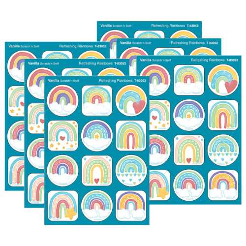 Refreshing Rainbows, Vanilla Scent Scratch 'n Sniff Stinky Stickers&reg;, 48 Per Pack, 6 Packs