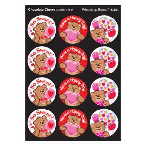 Friendship Bears/Chocolate Cherry Stinky Stickers&reg;, 48 Count