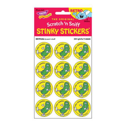 Dill-ightful/Dill Pickle Scented Stickers, Pack of 24