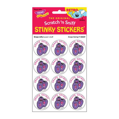 Grape Going!/Grape Jelly Scented Stickers, Pack of 24