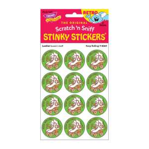 Keep Rolling!/Leather Scented Stickers, Pack of 24