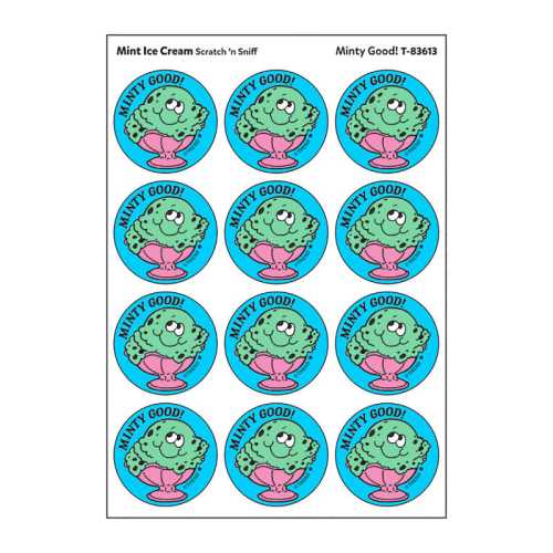 Minty Good!/Mint Ice Cream Scented Stickers, Pack of 24