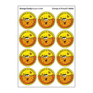 Orange-A-Proud!/Orange Candy Scented Stickers, Pack of 24