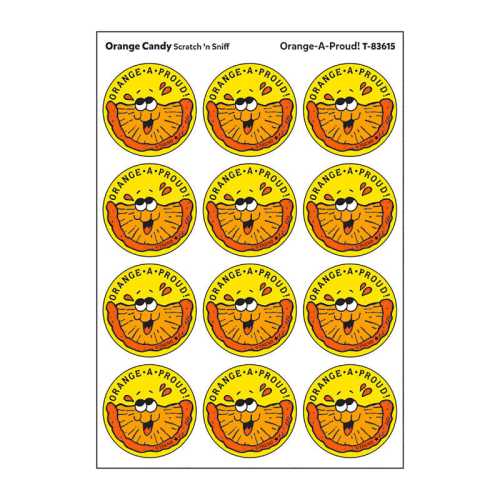 Orange-A-Proud!/Orange Candy Scented Stickers, Pack of 24