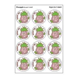 Right On!/Pineapple Scented Stickers, Pack of 24