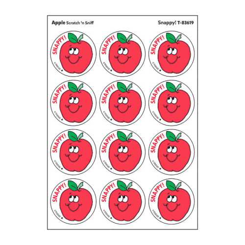 Snappy!/Apple Scented Stickers, Pack of 24