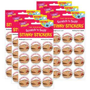 Nothing Finer/Hamburger scent Retro Scratch 'n Sniff Stinky Stickers&reg;, 24 Per Pack, 6 Packs