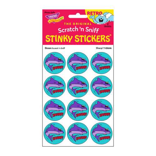 Sharp!/Ocean scent Retro Scratch 'n Sniff Stinky Stickers&reg;, 24 ct.