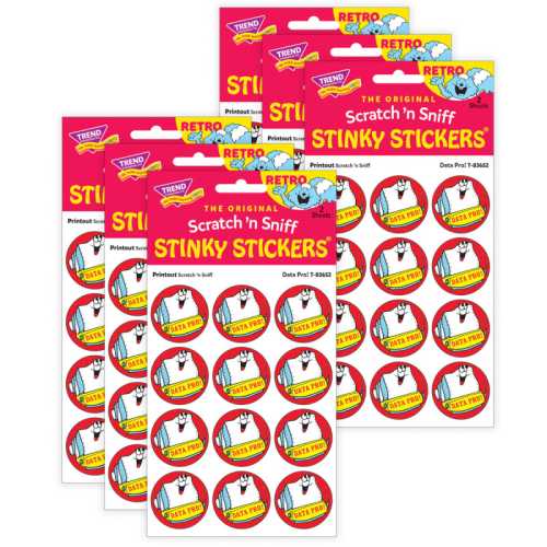 Data Pro!/ Printout Scent Stickers, 24 Per Pack, 6 Packs