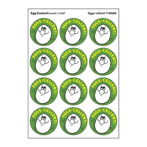 Eggs-cellent!/ Egg Custard Scent Stickers, 24 ct.