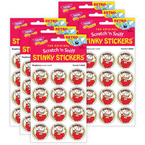 Howdy/ Raspberry Scent Stickers, 24 Per Pack, 6 Packs