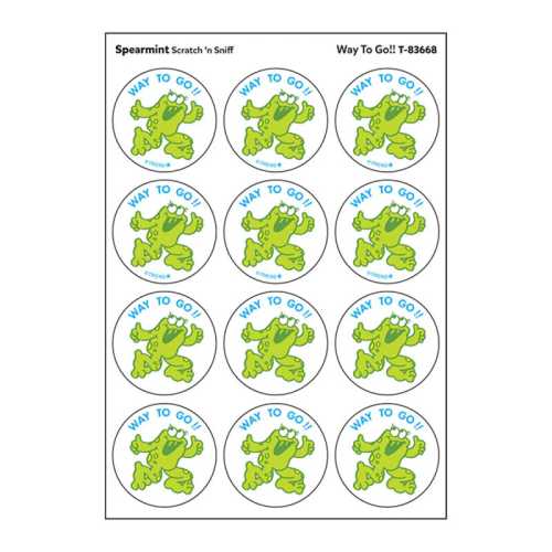 Way to Go!!/ Spearmint Scent Stickers, 24 ct.