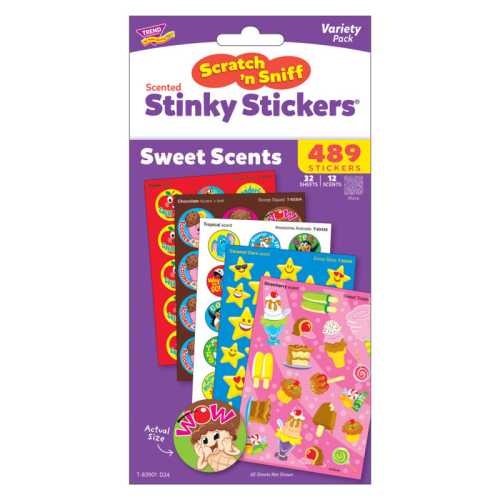Sweet Scents Stinky Stickers&reg; Variety Pack, 480 ct