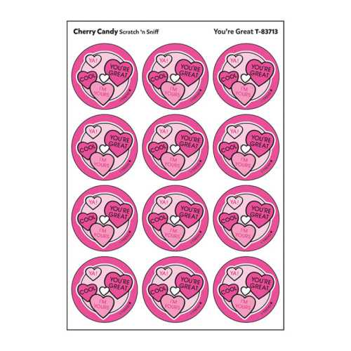 You're Great/ Cherry Candy Scent Stickers, 24 ct.