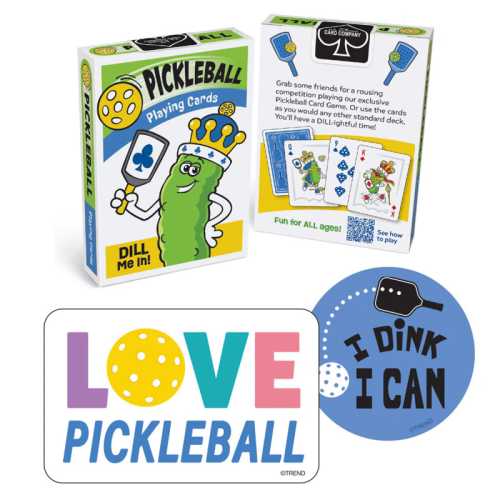 Pickleball Collection Playing Cards & Stickers Set