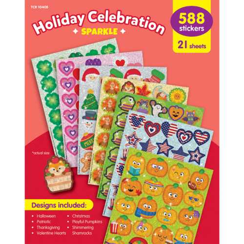 Holiday Celebration Sparkle Stickers Variety Pack