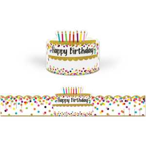Confetti Happy Birthday Crowns, Pack of 30