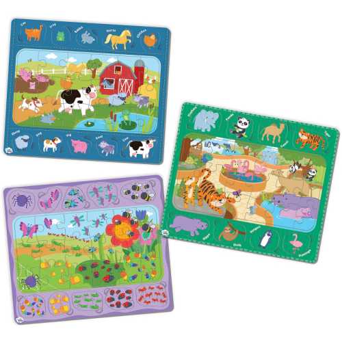 Wiggle Brain&reg; Tray Puzzles: Animals at Play