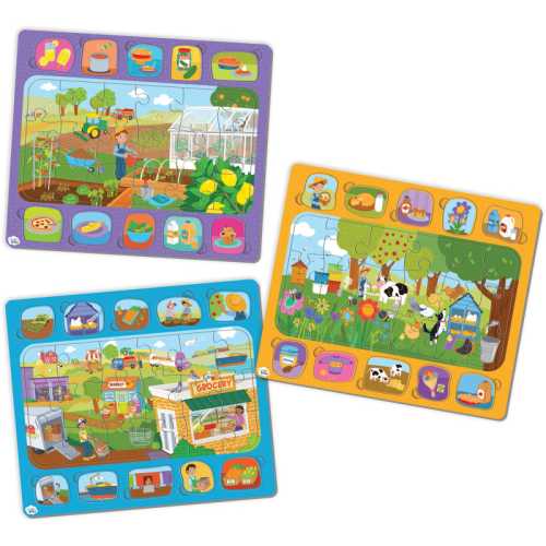Wiggle Brain&reg; Tray Puzzles: From Farms to You!