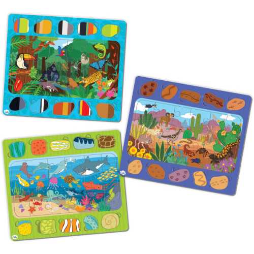 Wiggle Brain&reg; Tray Puzzles: Wildlife in Focus