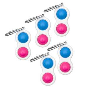 5-Pack Fidget Keychains, Blue/Pink