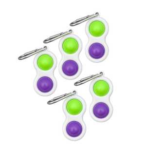 5-Pack Fidget Keychains, Purple/Green
