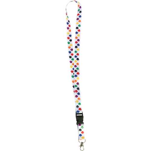 Colorful Paw Print Lanyard
