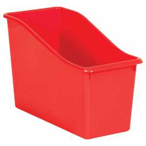 Red Plastic Book Bin