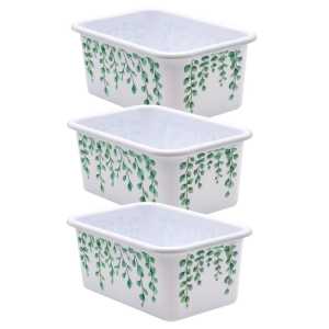 Eucalyptus Small Plastic Storage Bin, Pack of 3