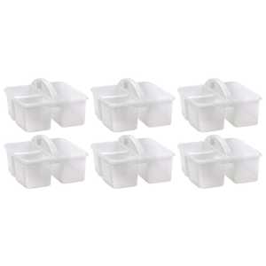 Plastic Storage Caddy, Clear, Pack of 6
