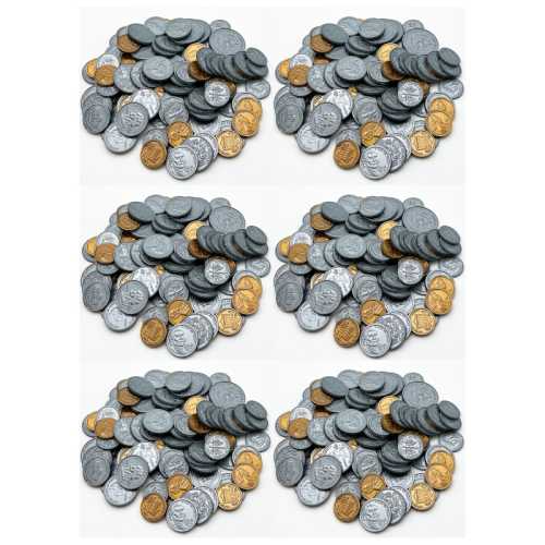 Play Money: Assorted Coins, Pack of 6