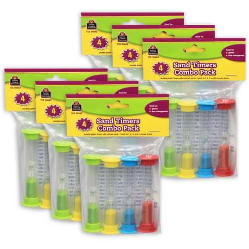 Small Sand Timers Combo Pack, 4 Per Pack, 6 Packs
