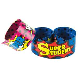 Superhero Super Student Slap Bracelets, 10/Pack