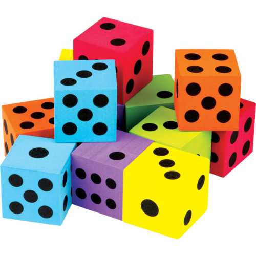 Foam Colorful Large Dice, 1-1/2