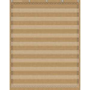 10-Pocket Pocket Chart, Burlap Design, 34" x 44"